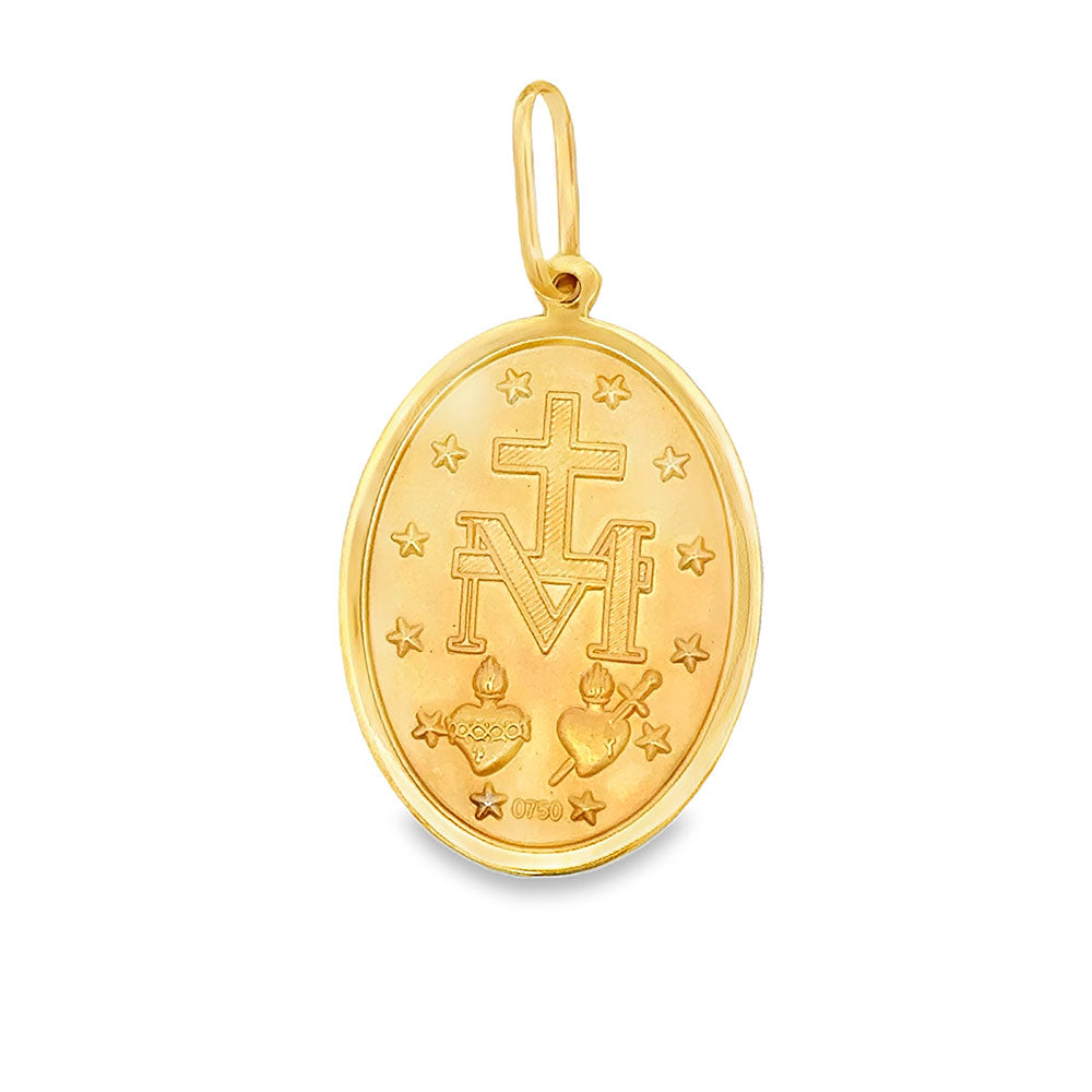 Miraculous Virgin pendant in yellow gold, 3.5 cm