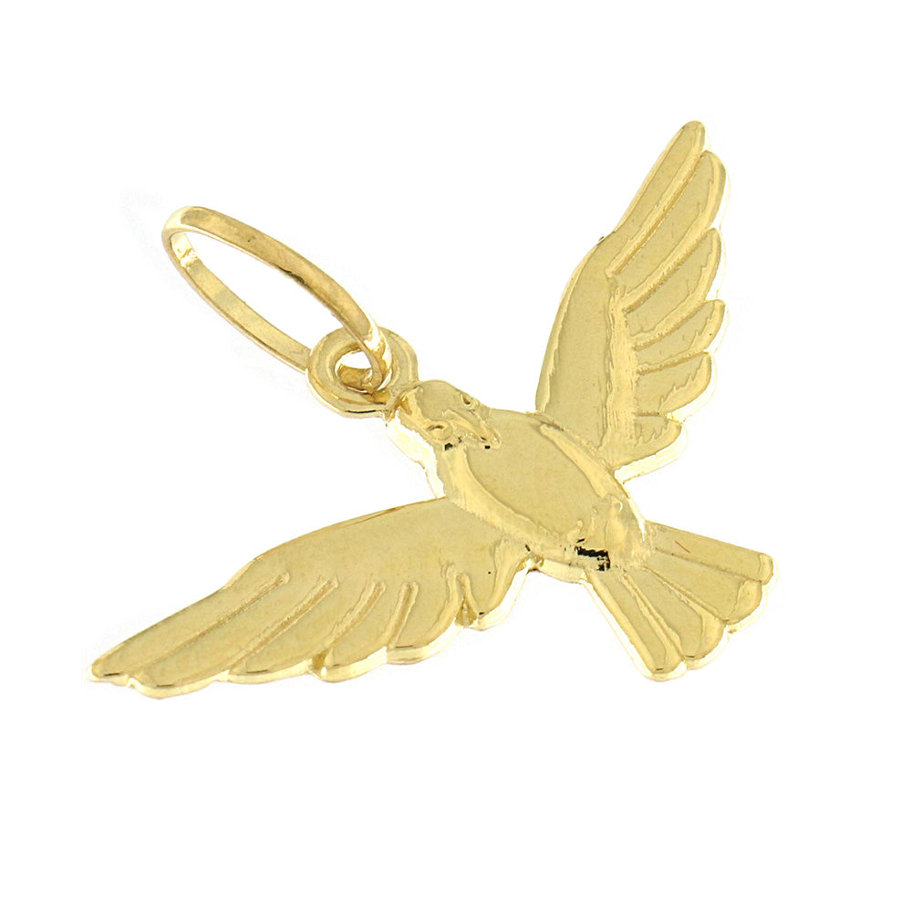 Holy Spirit Dove Pendant in Yellow Gold