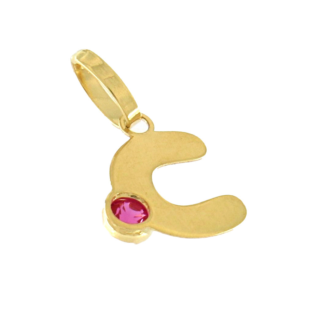 I pendant of the letter "C" with Zircon