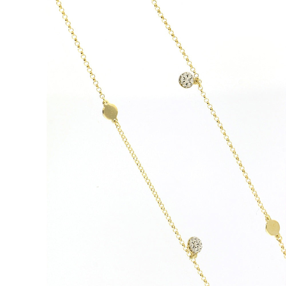 Gargantilla de 70 cm con Dijes de Oro amarillo