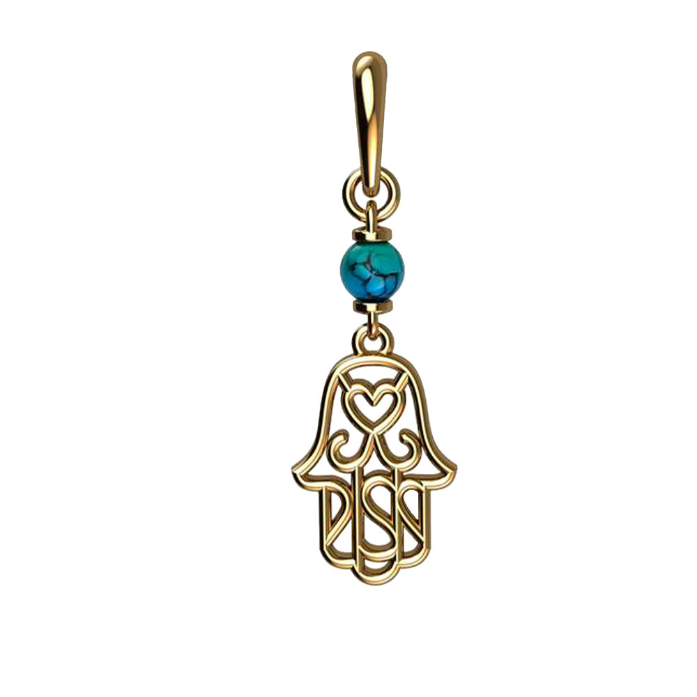 Turkish Hand Pendant with Turquoise Stone