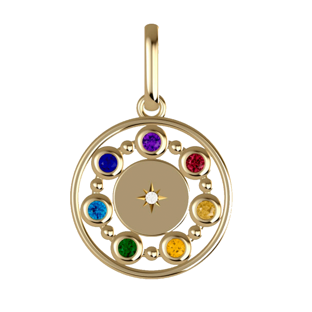 Mandala Pendant with 7 Gemstones