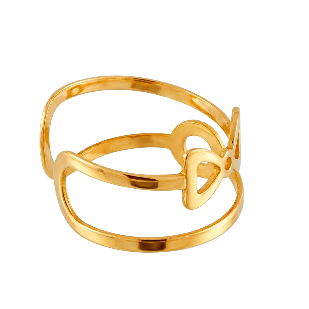18 Karat Yellow Gold Ring with Bow and Infinity Design