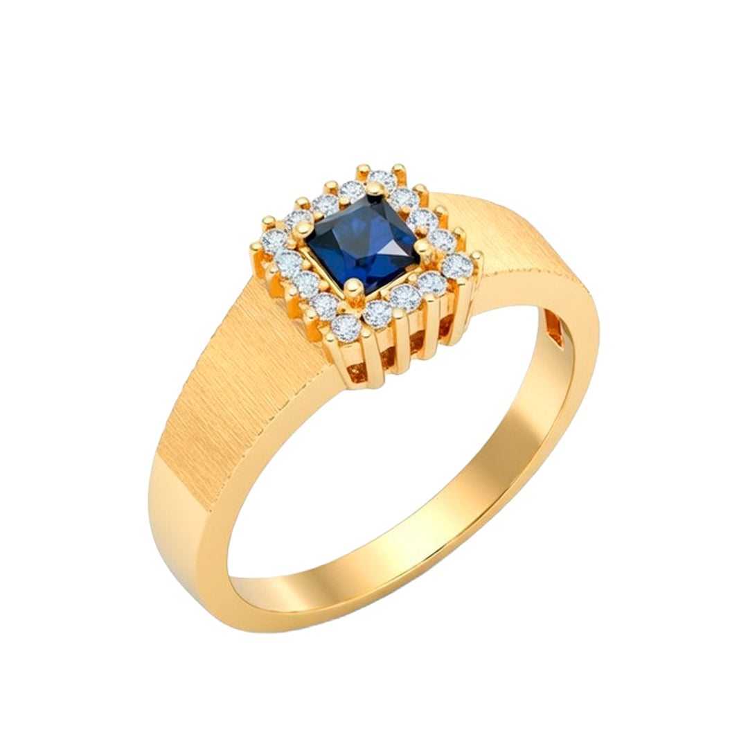 Blue Zircon Square Ring T22