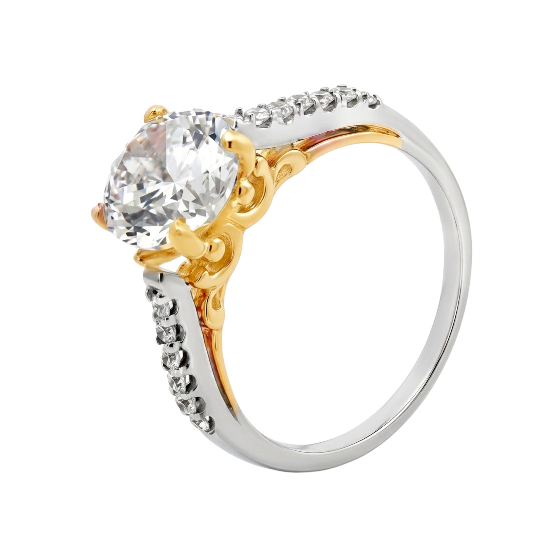 Anillo Solitario Bicolor 15764