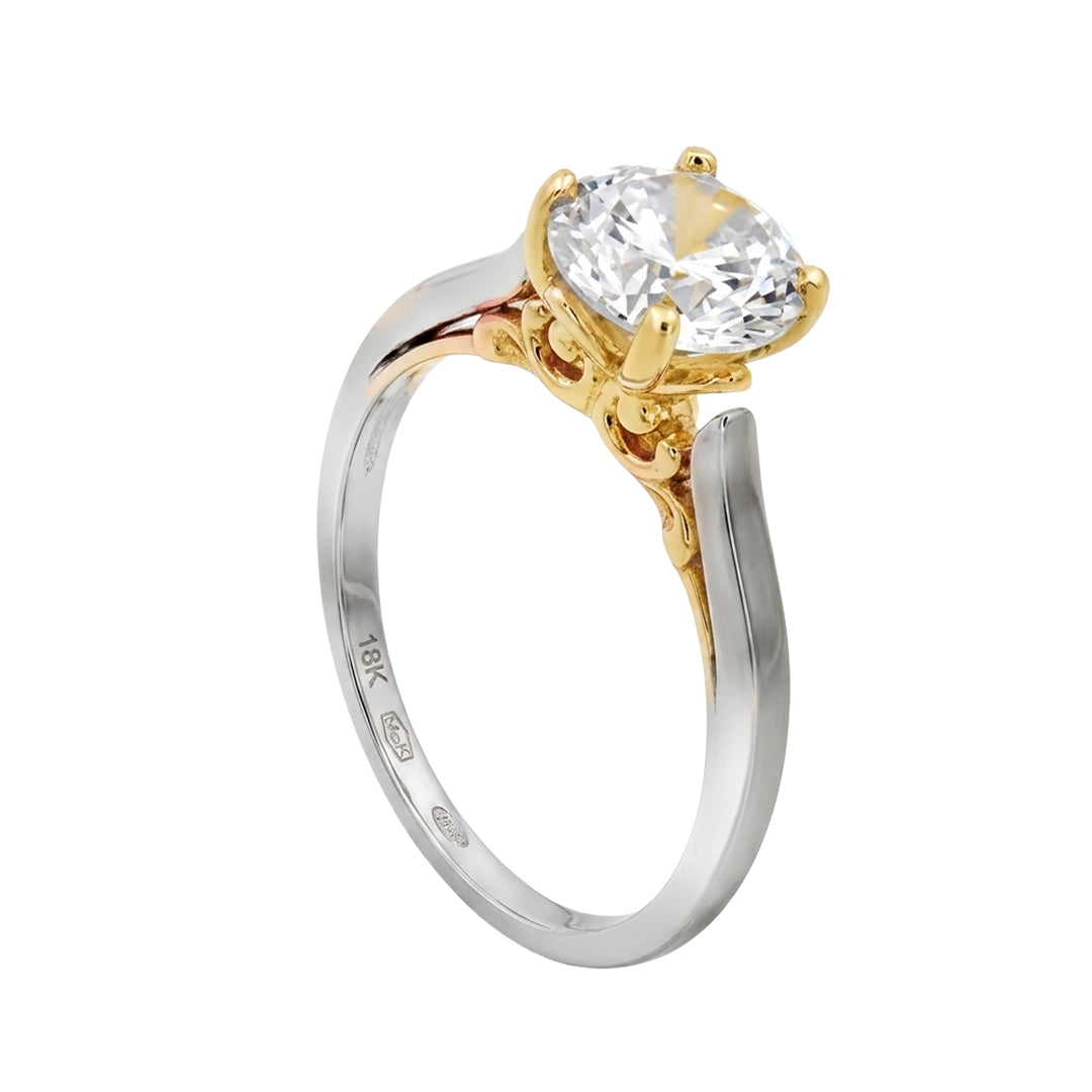 Anillo Solitario Bicolor 15766