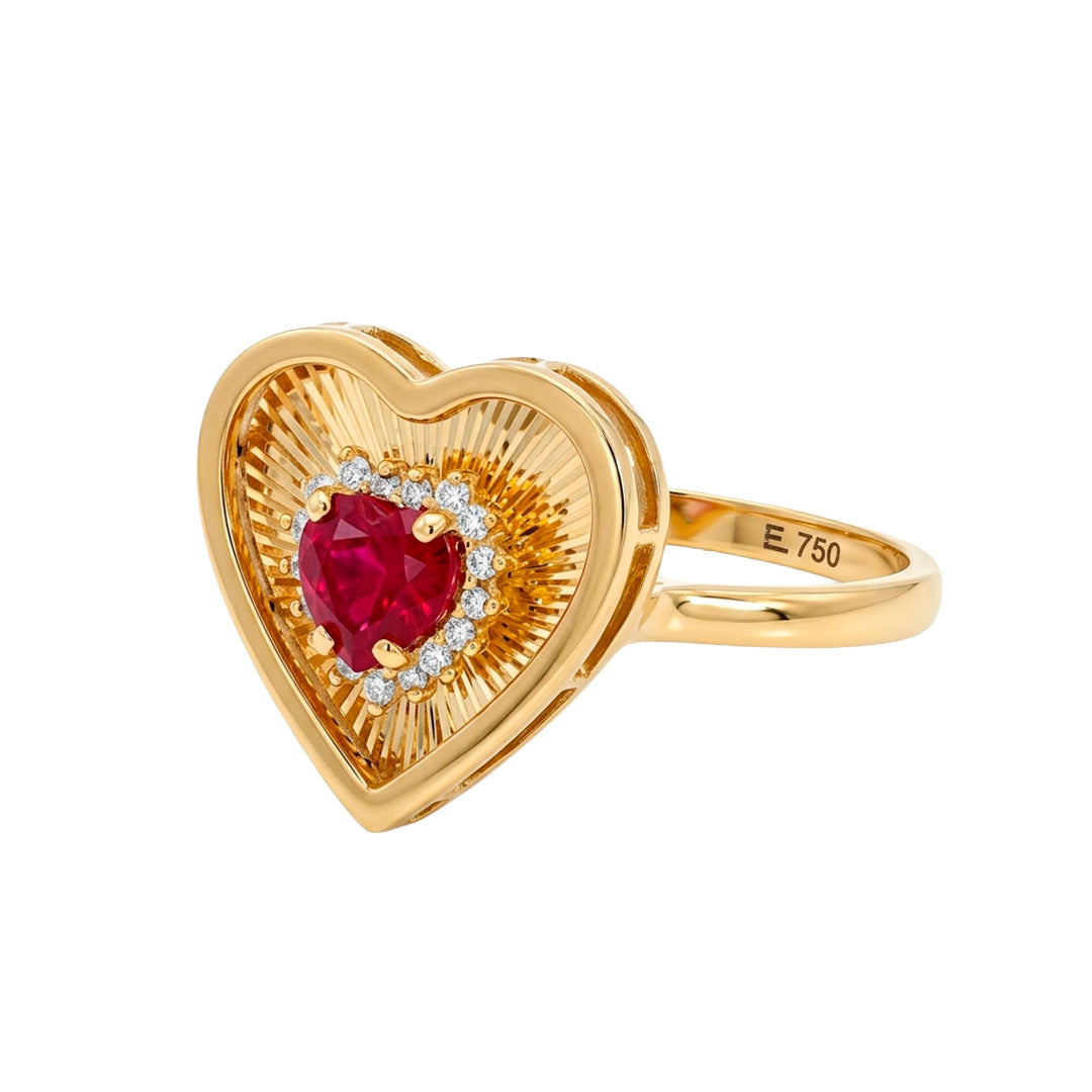 Anillo Corazon | Rubi y Diamantes | ref. 18033