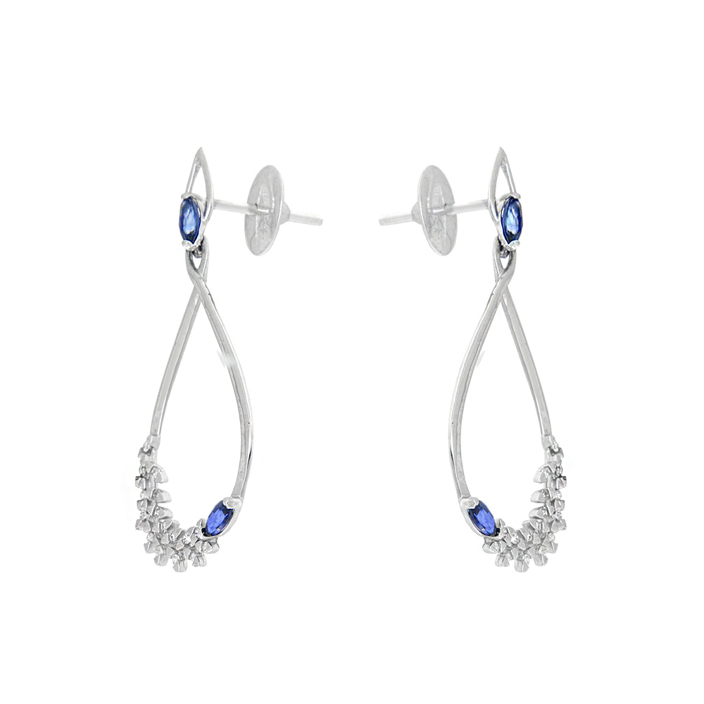 Gold Earrings with Sapphires 6325