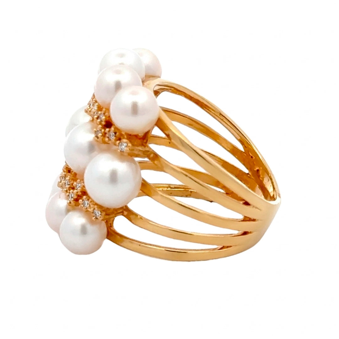 Anillo de Perla y Diamantes 11653
