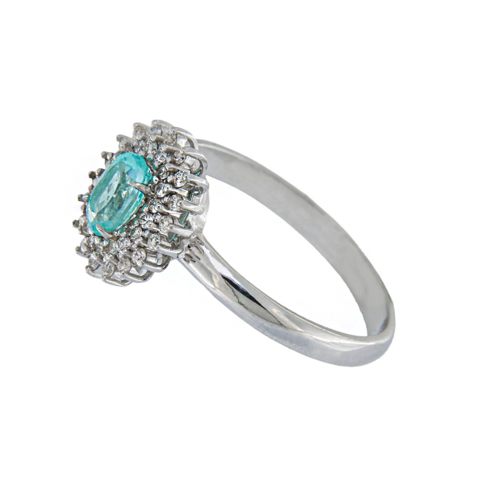 Oval Paraíba Tourmaline Ring with Diamonds