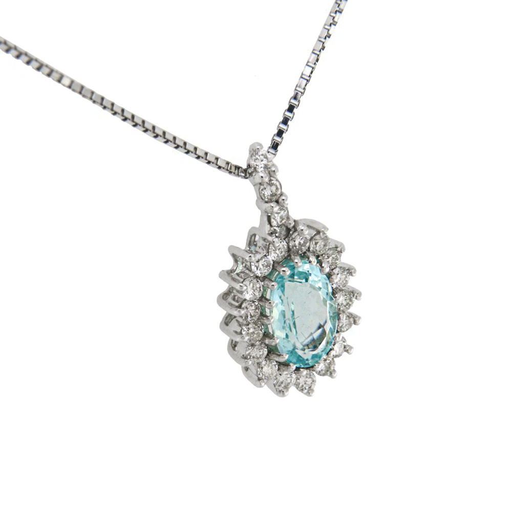 White Gold Choker with Tourmaline and Diamonds