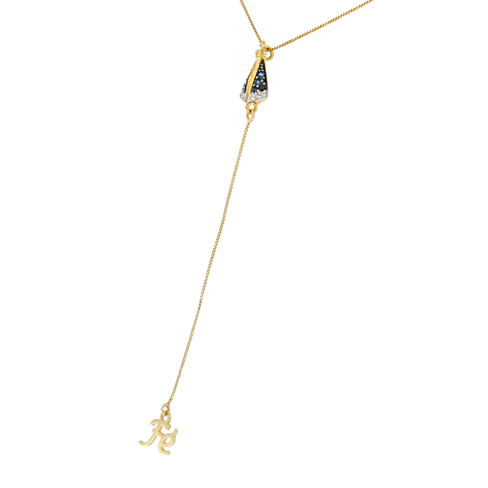Our Lady of Aparecida Necklace with Faith - Gold, Sapphires and Diamonds