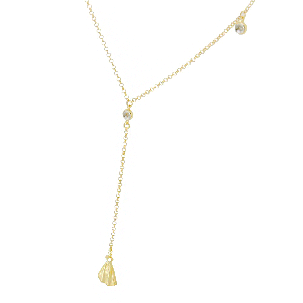 Choker with Our Lady of Aparecida Pendant and Diamonds
