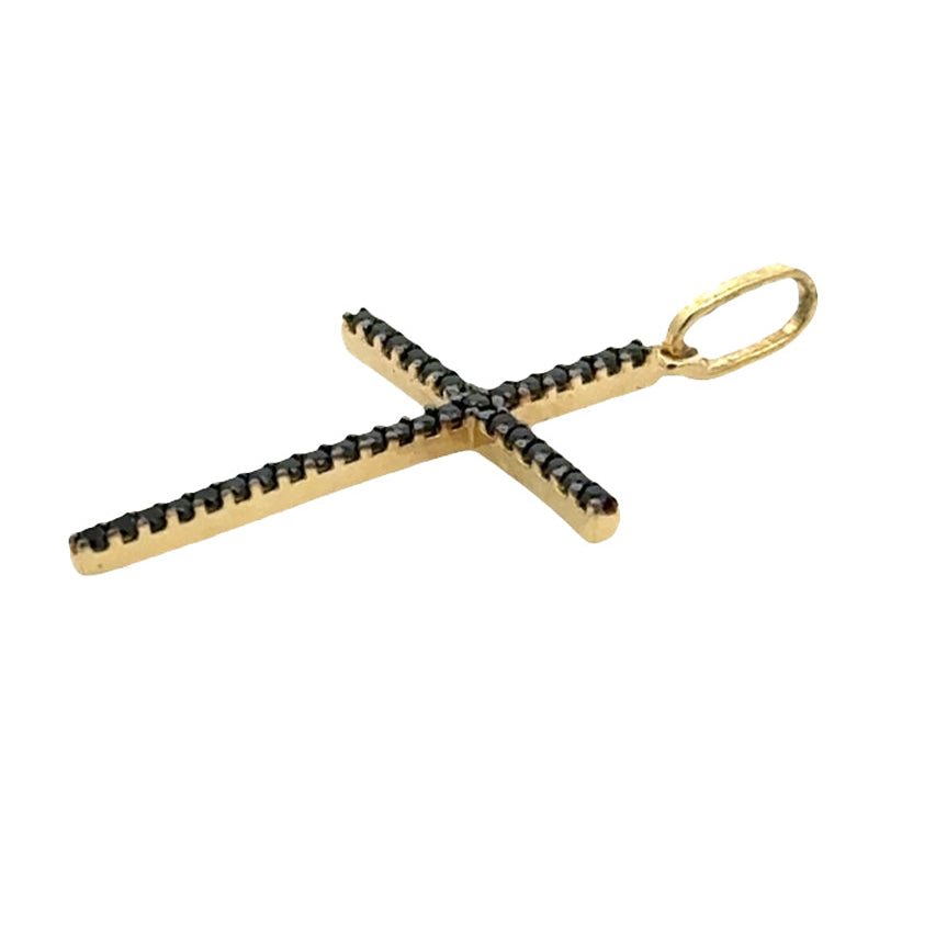 Dije Cruz Zircon Negro 9775