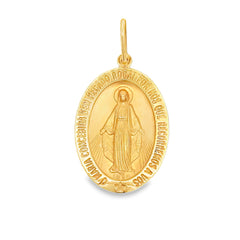 Dije de la Virgen Milagrosa en Oro Amarillo 3.0 cm