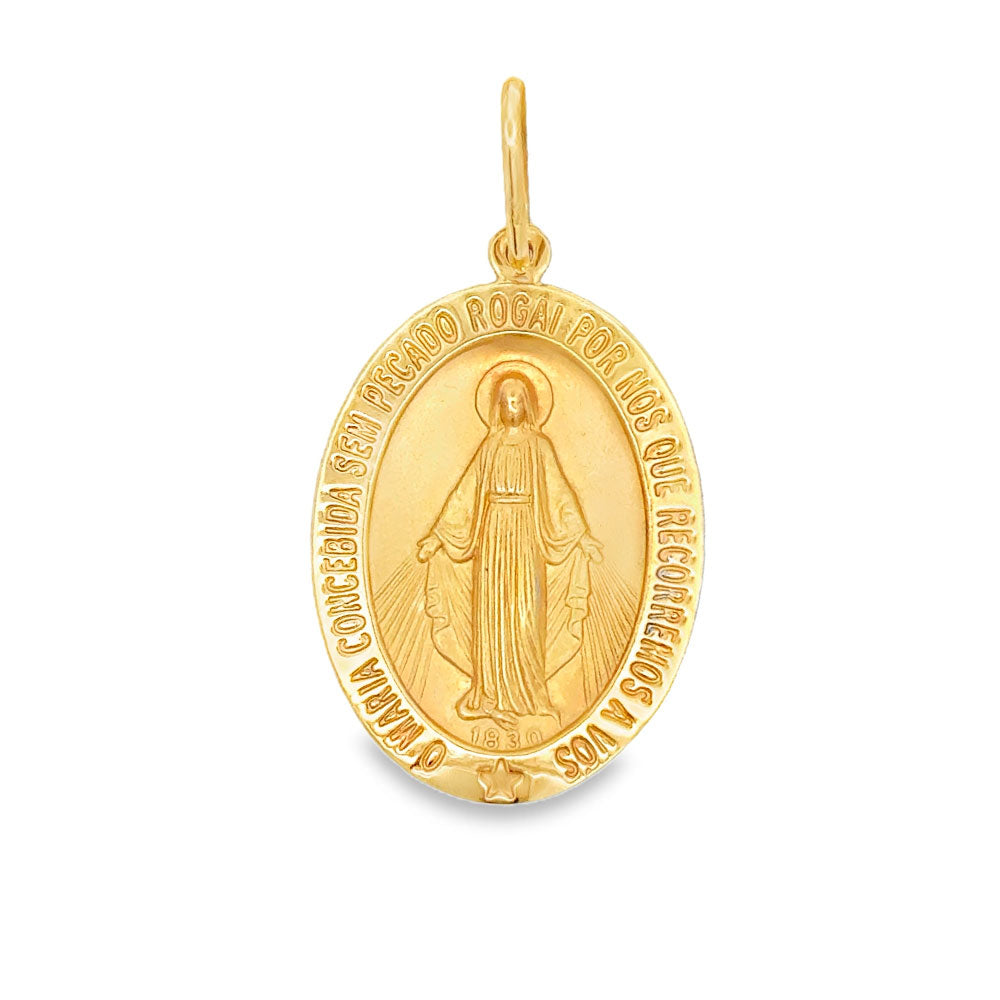 Dije Virgen Milagrosa en Oro Amarillo 3.5 cm