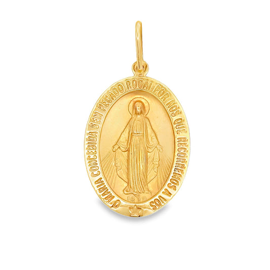 Dije Virgen Milagrosa en Oro Amarillo 3.5 cm