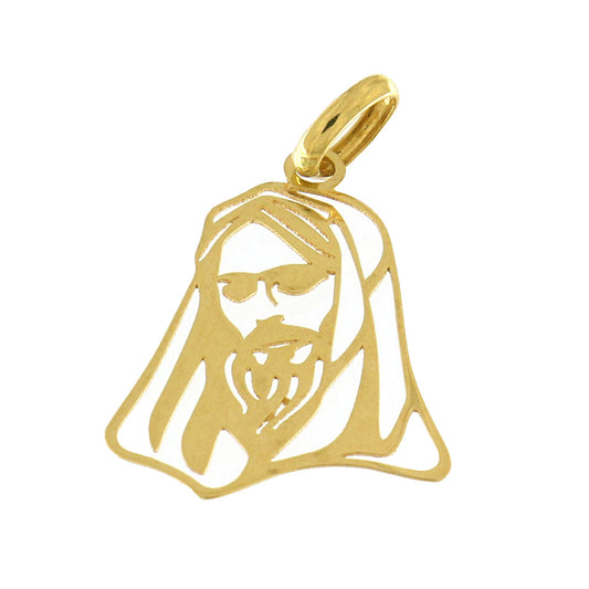 Dije de la Cara de Cristo Vectorizado en Oro