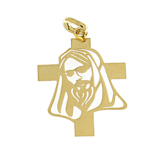 Dije de la Cara de Cristo Vectorizado en Oro