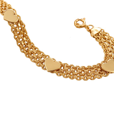 Bismark bracelet with yellow gold hearts