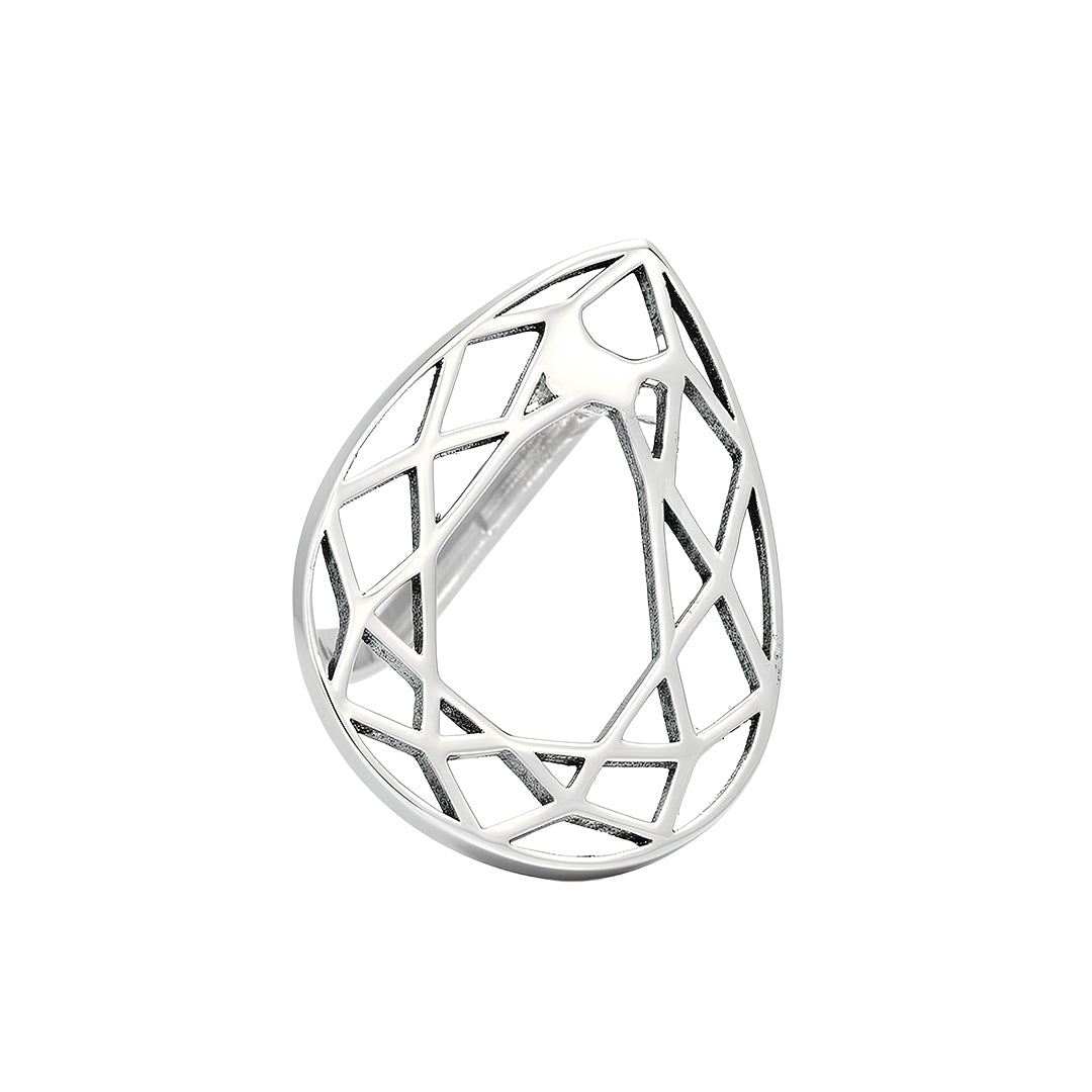 18 Karat White Gold Piercing with Geometric Drop Shape in Vector