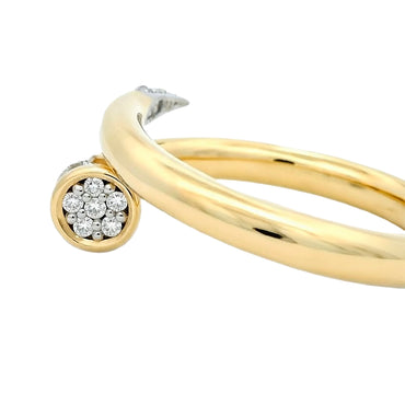 Yellow Gold Nail Ring with Diamonds Size 17