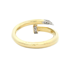 Anillo Clavo de Oro Amarillo con Diamantes Talla 17