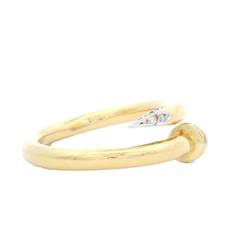 Anillo Clavo de Oro Amarillo con Diamantes Talla 17