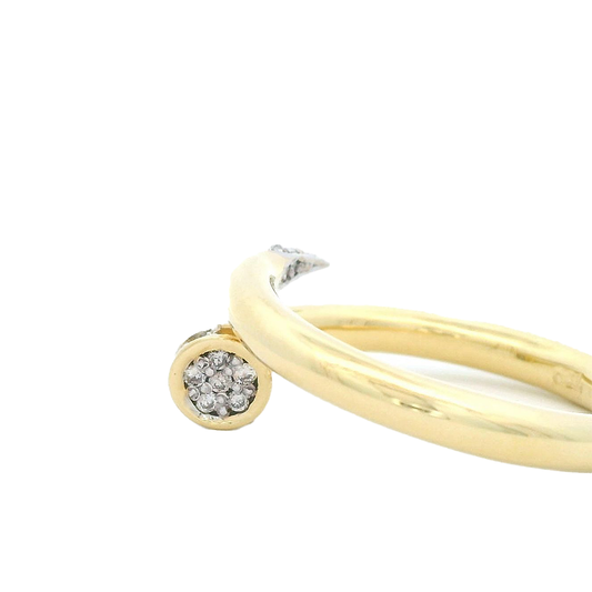 Anillo Clavo de Oro Amarillo con Diamantes Talla 17