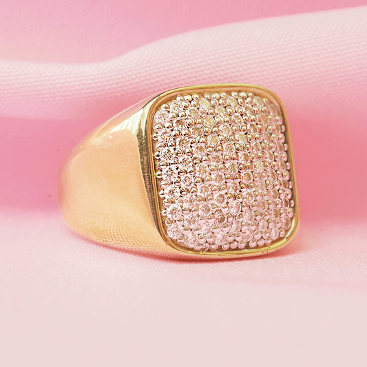 Anillo Cuadrado con Diamantes Chevalier