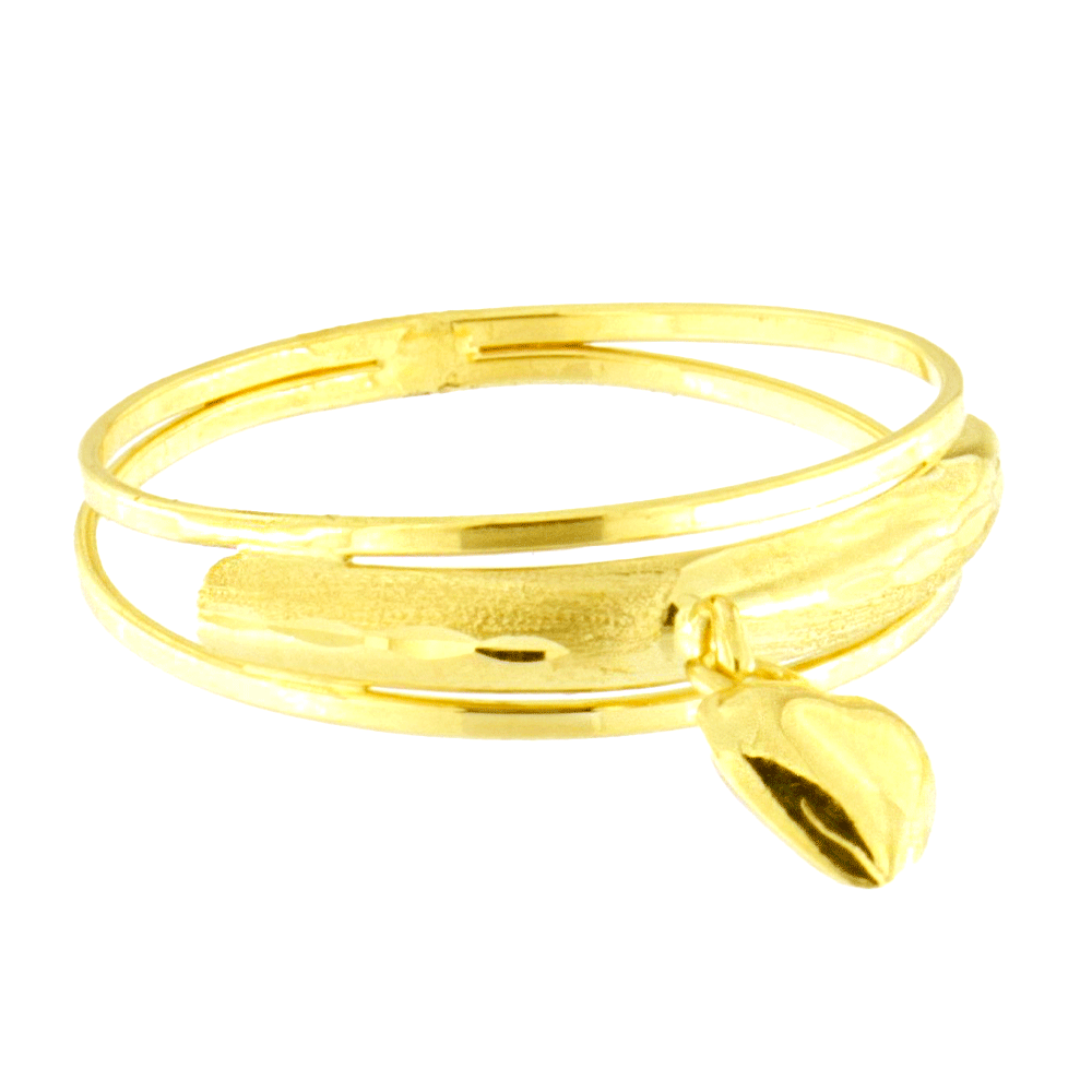 Anillo de Oro Amarillo 18 Kilates con Diseño de Corazón Colgante