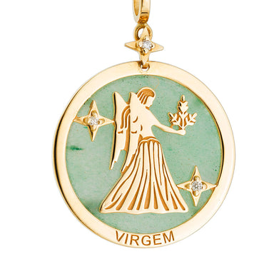 Dije de Signo Virgo Con Diamantes