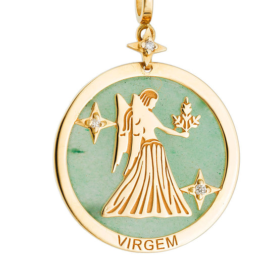 Dije de Signo Virgo Con Diamantes