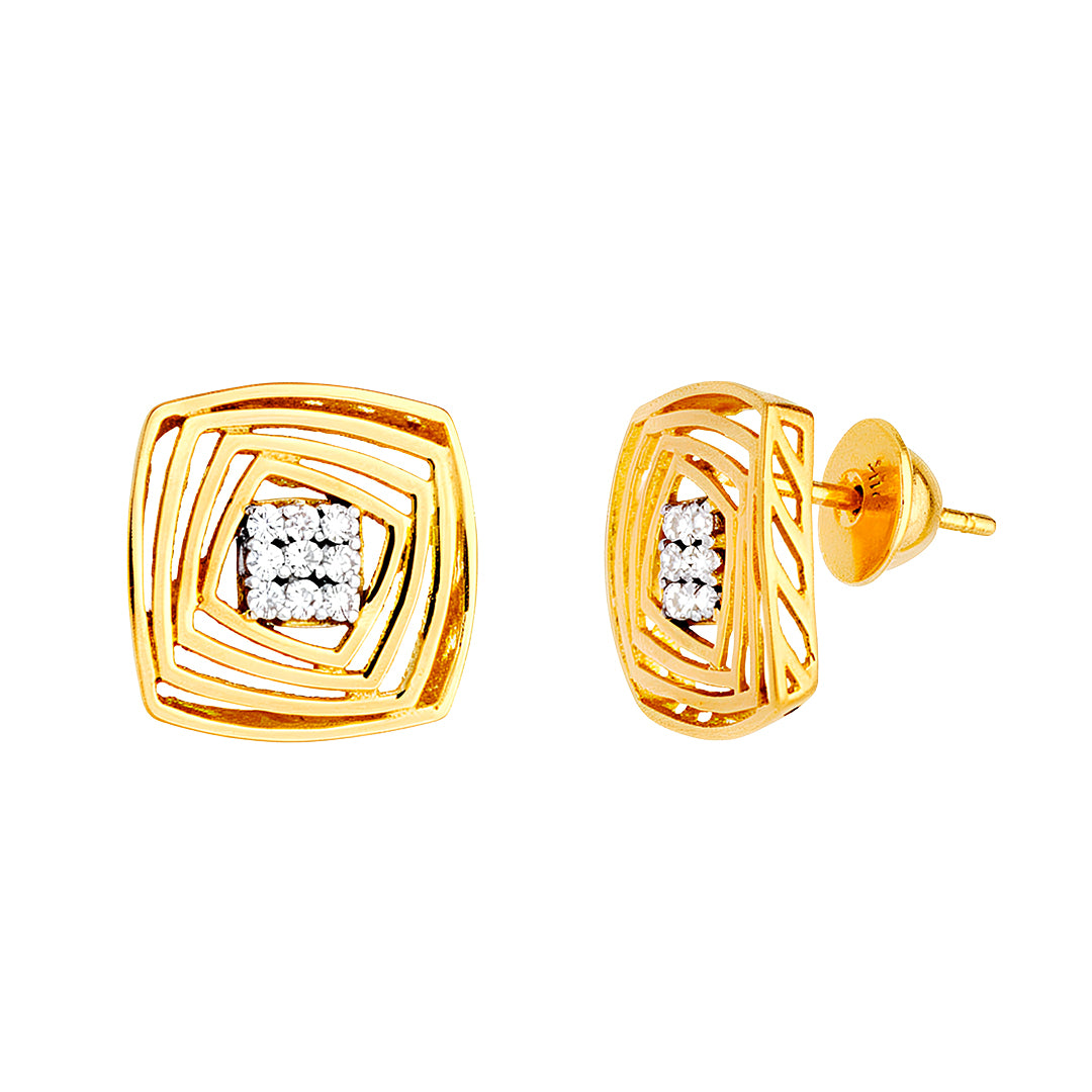 Aretes Cuadrados Diamantes 13273