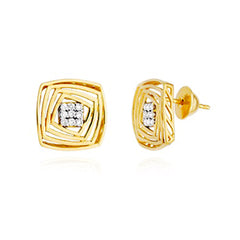 Aretes Cuadrados Diamantes 13273