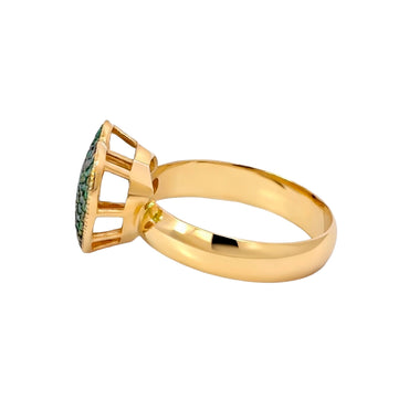 Hearts and Green Zircons Ring Size 18