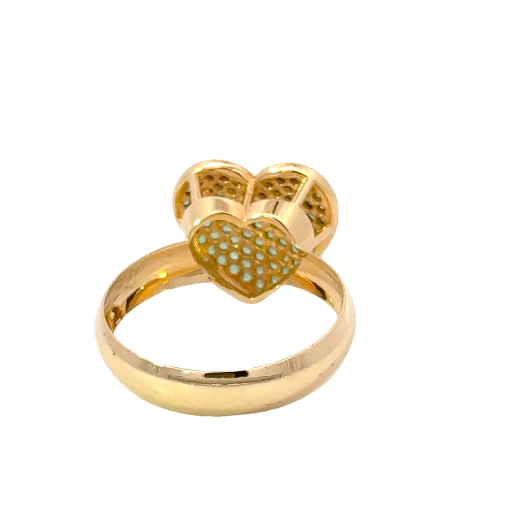 Anillo de Corazones y Zircones Verdes T 18