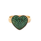 Anillo de Corazones y Zircones Verdes T 18