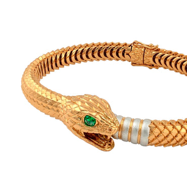 Enchanting Emerald Snake Bracelet