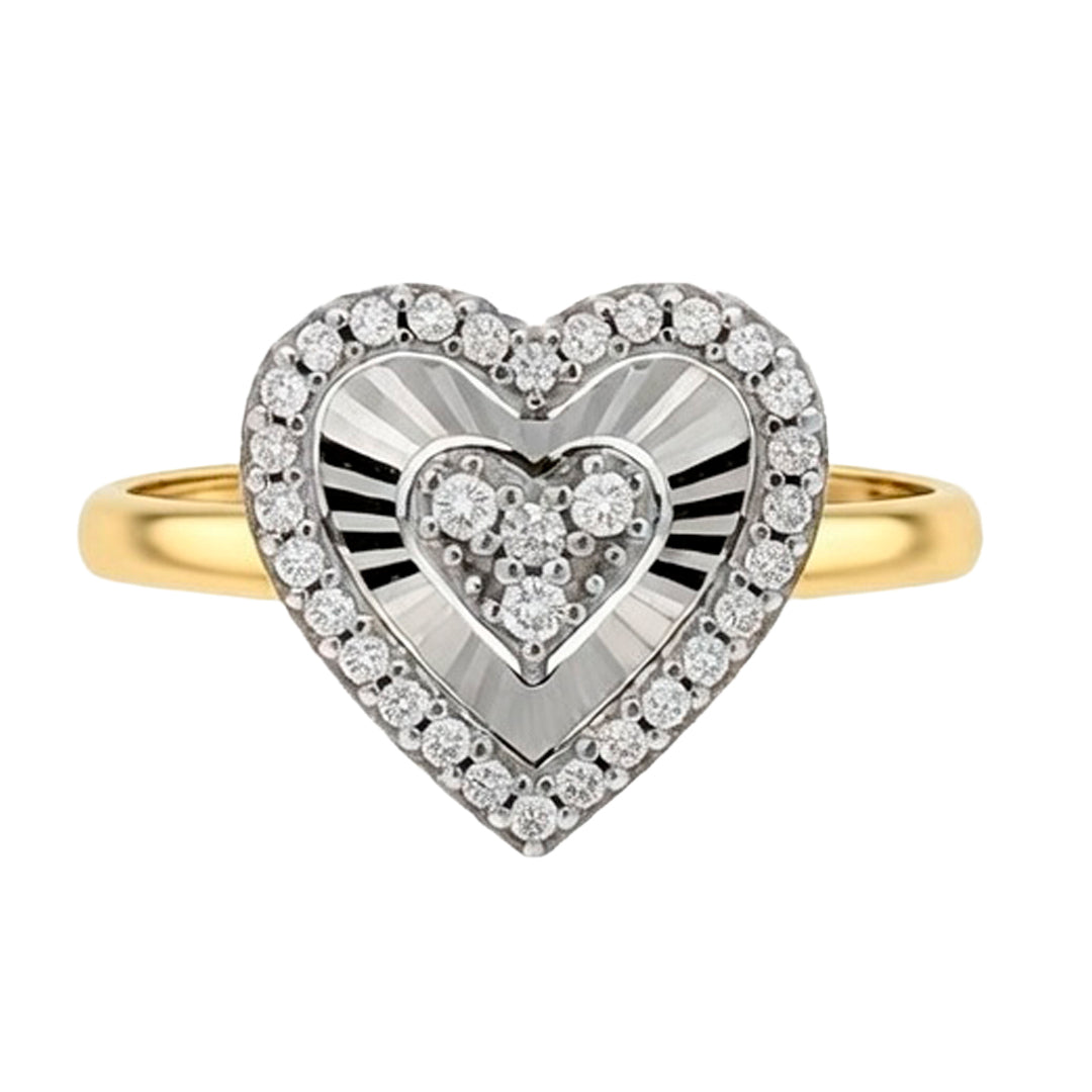 Anillo Ilusion Diamante Corazon 14510