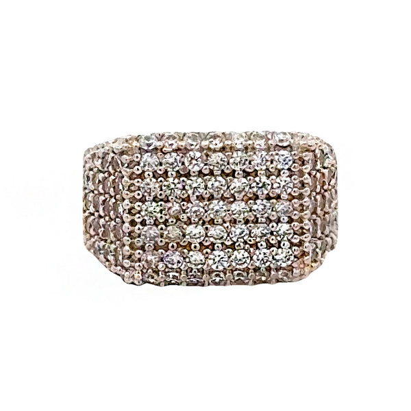 Anillo Cuadrado de Diamantes Exquisito