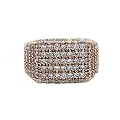 Anillo Cuadrado de Diamantes Exquisito