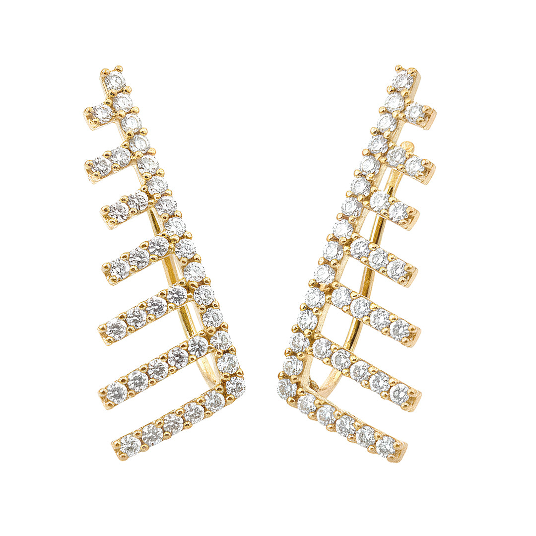 Earcuff Earrings with Zircons 14568