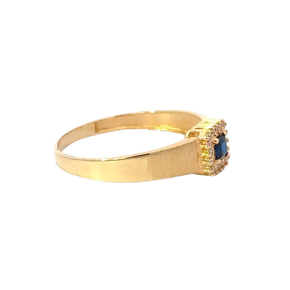 Anillo Cuadrado Zircon Azul T22