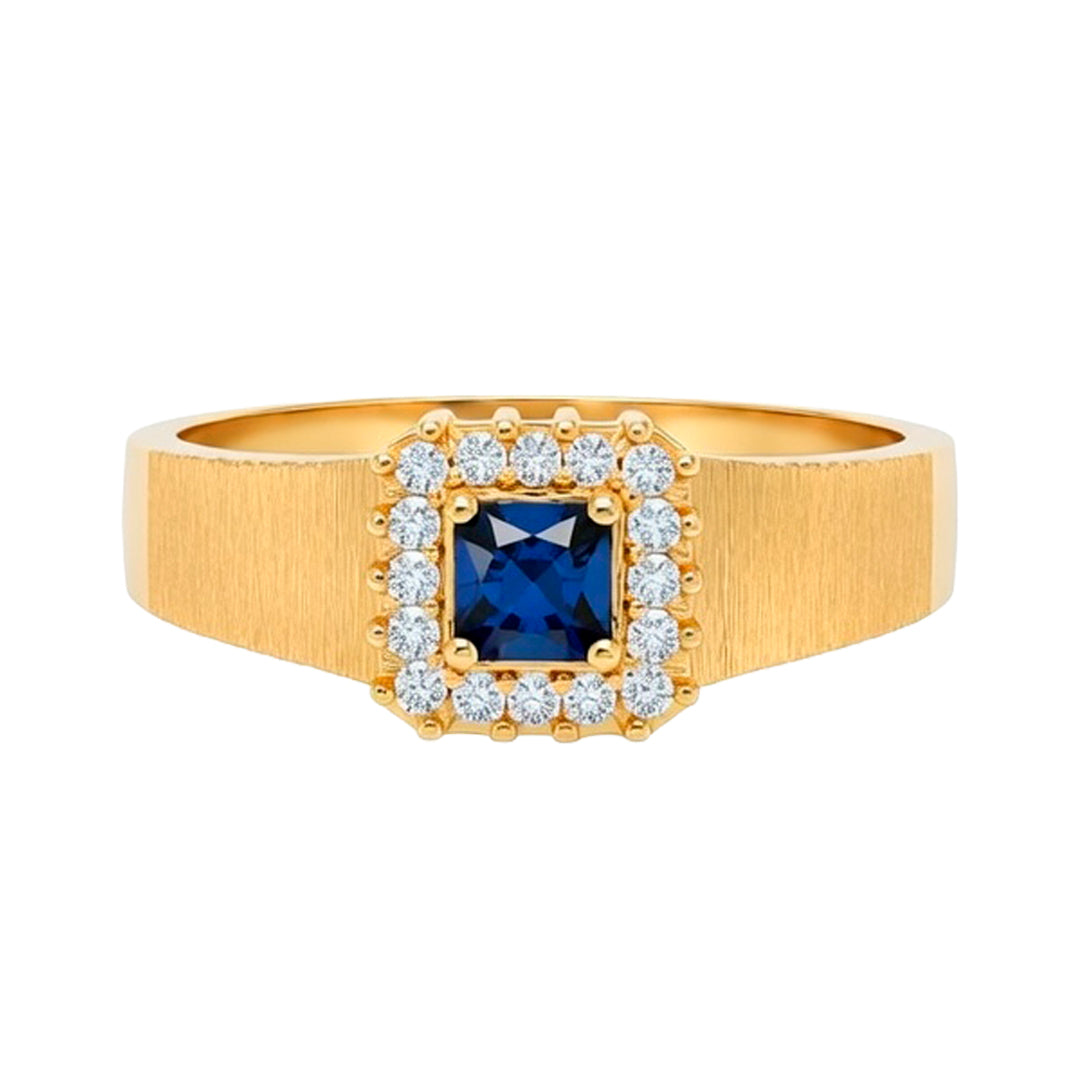 Blue Zircon Square Ring T22