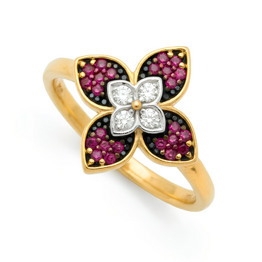 Anillo Rubi y Diamantes 15907