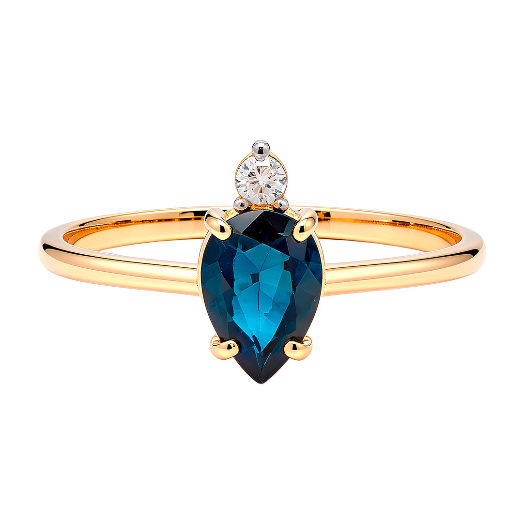 Anillo Zafiro Gota 15914