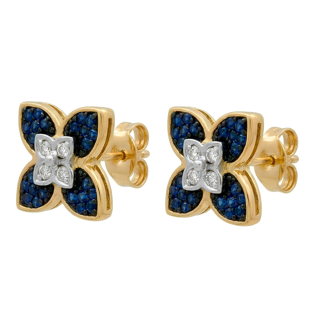 Sapphire Flower Earrings 15965