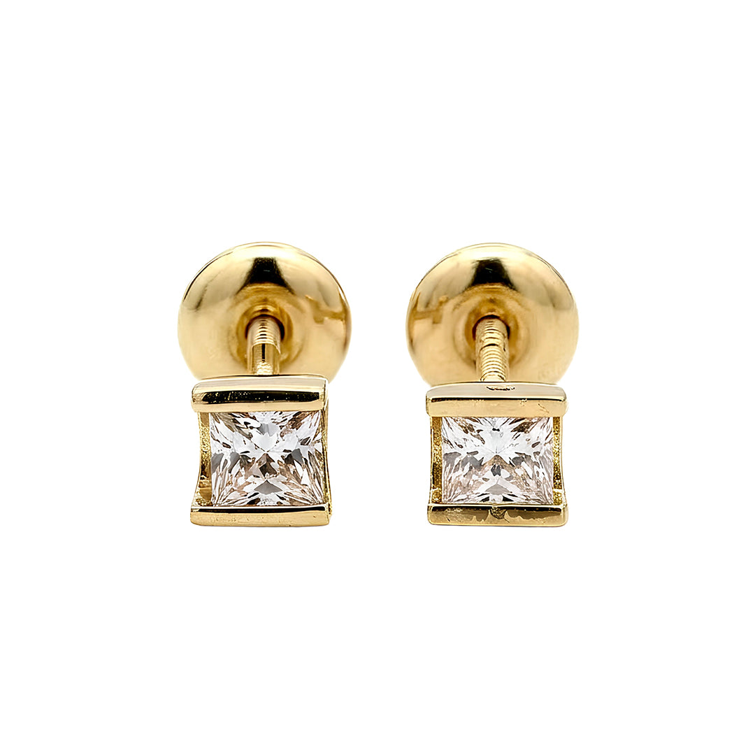 Aretes Cuadrados Diamante 16526