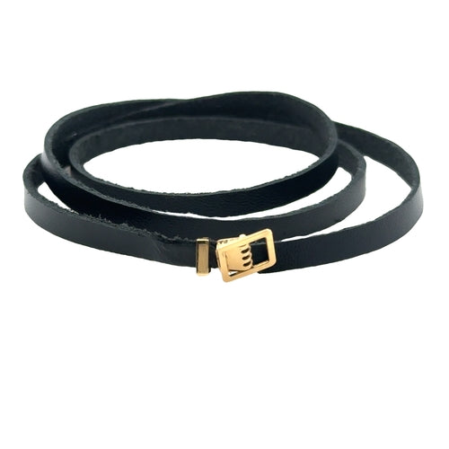 Manilla de Cuero Negra 16615